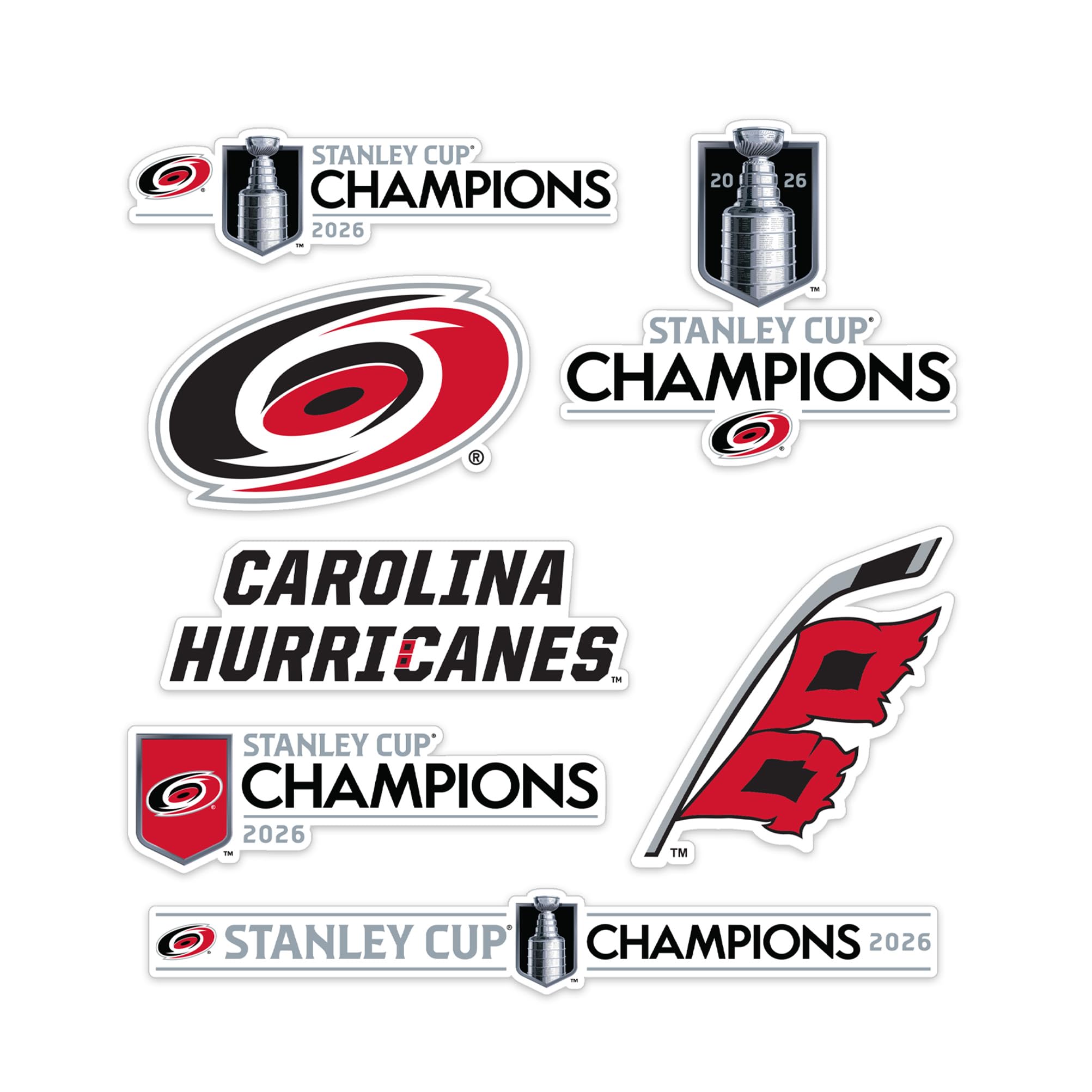 Autocollant Carolina Hurricanes NHL 2026 vinyle haute définition waterproof Type 2