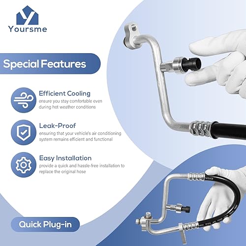 Miniatura 6 de 15-34440 Compresor de aire acondicionado y manguera de condensador de reemplazo para Buick Enclave 2008-2012 Chevy Traverse 2009-2012 GMC Acadia