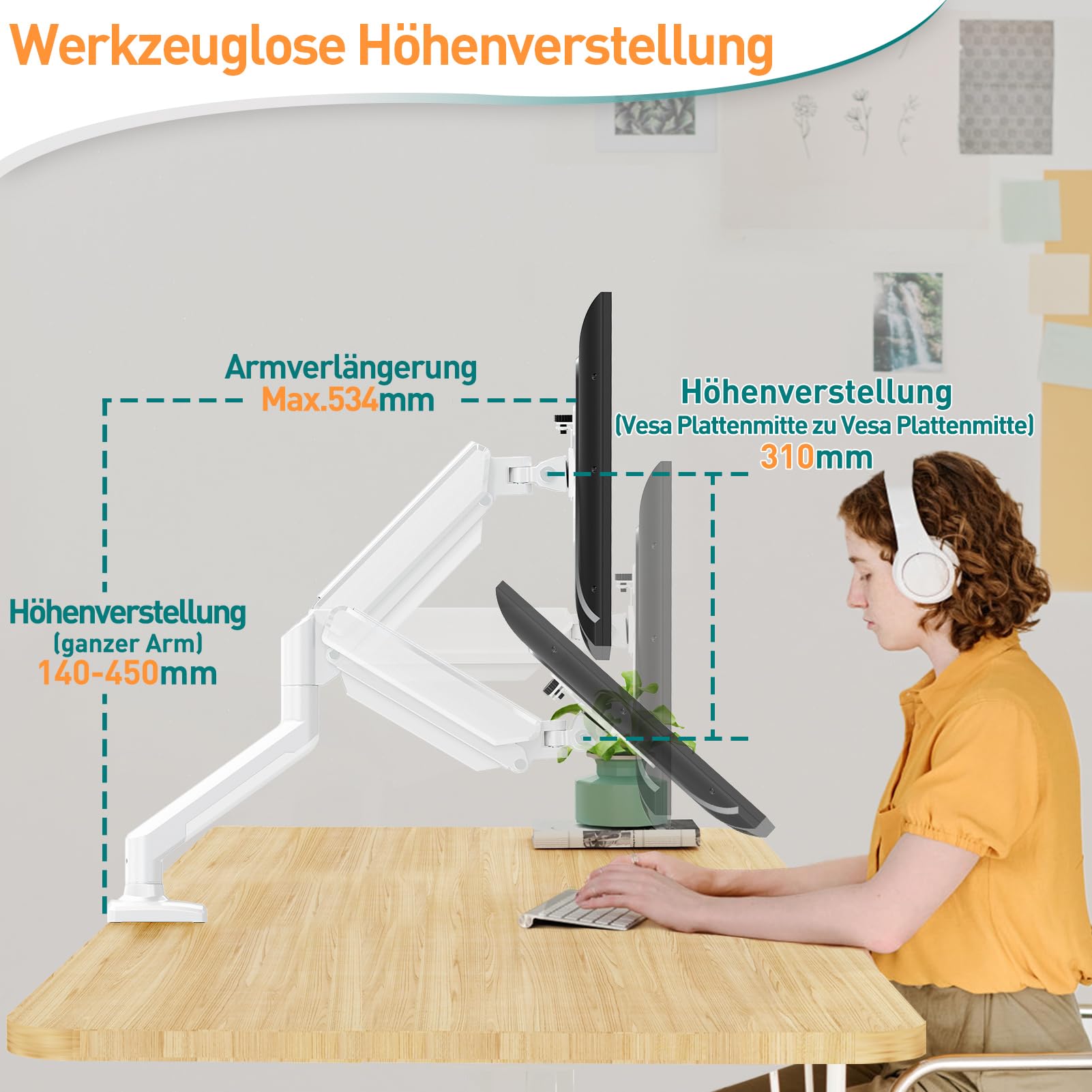 ELIVED Monitorhouder voor 13-32 inch monitor, monitorhouder, ideaal