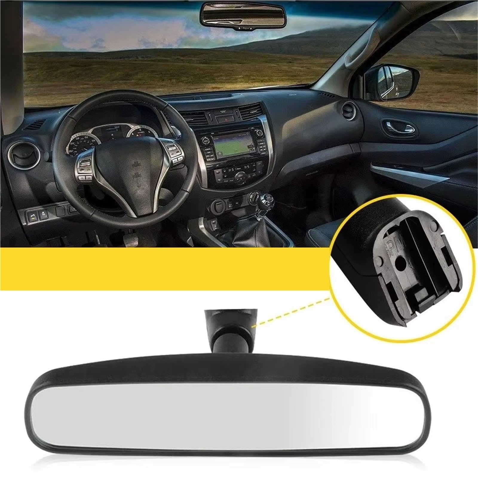 Coque de rétroviseur arrière pour Nissan Fairlady Navara avec clip en verre