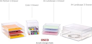 OSCO 3259B Acrylic 3 Tier Sorter - Clear