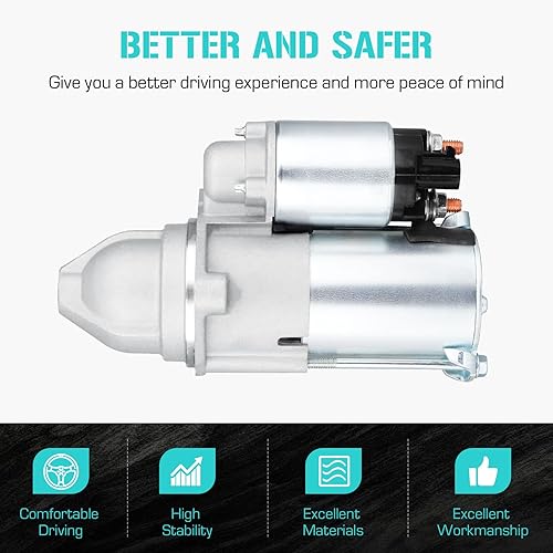 Miniatura 3 de 6947 Arrancador para Chevrolet Equinox GMC Terrain 2.4L 10-17, para Buick Lacrosse 2.4L 10-16 Verano 2.4L 12-17 Regal 11-17, para Chevrolet Cobalt