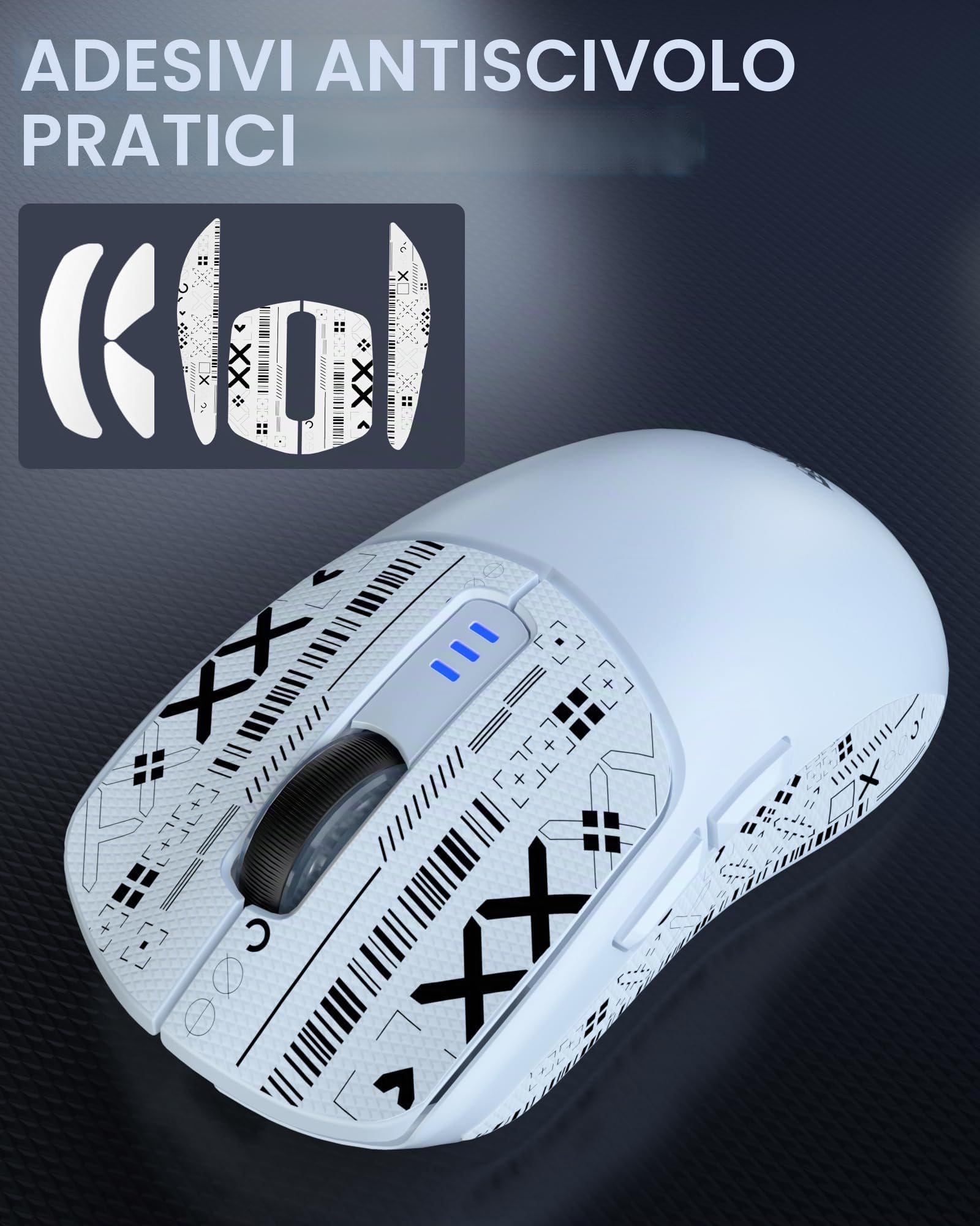 AULA SC580 - Mouse wireless da gioco, Tri-Mode 2,4 Ghz/USB-C/BT5.0, fino a 10000 DPI, 6 pulsanti programmabili, mouse da gioco leggero, ricaricabile per laptop, PC, Mac, tablet