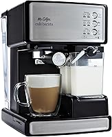 Vista 1 de Mr. Coffee Máquina de café expreso y capuchino de acero inoxidable, cafetera programable con espumador de leche automático, bomba de 15 bares, ideal