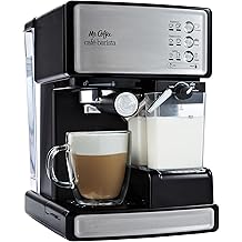 M. Machine &agrave; expresso et &agrave; cappuccino Cafeti&egrave;re programmable en acier inoxydable avec mousse &agrave; lait automatique Pompe &agrave; 15 barres id&eacute;ale pour les baristas domestiques