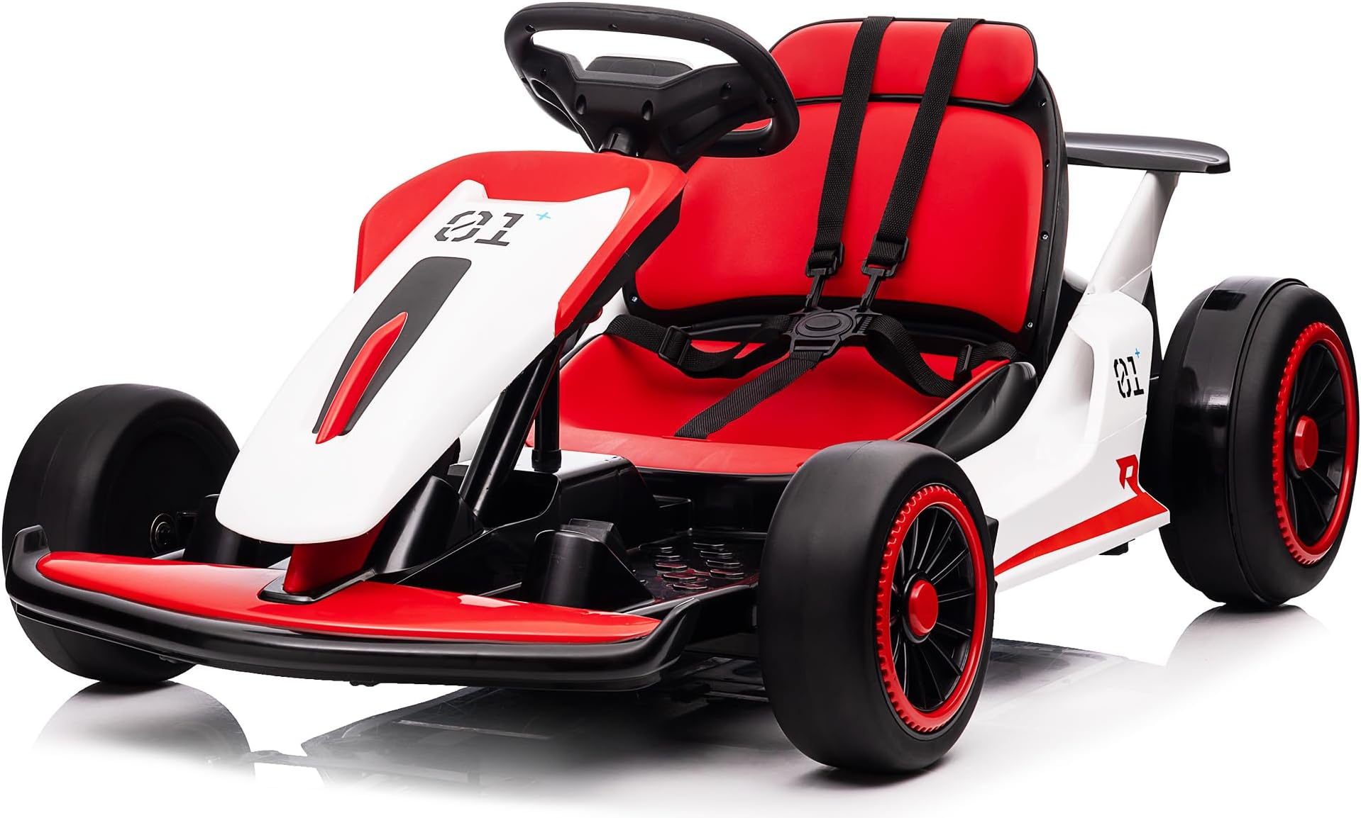 GarveeLife 24V Go Kart for Kids 6-12 Year Old,Child Electric Drift Go-Kart with Music Mode,Electric Drifting Go Cart with Powerful Motor for 6+ Years Kid,2 Speed Available,Max Load 110 LBS (Red-1)