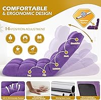 Vista 56 de Silla plegable para juegos de suelo de 14 posiciones, acolchada y ajustable, con algodón transpirable y terciopelo coral agradable a la piel