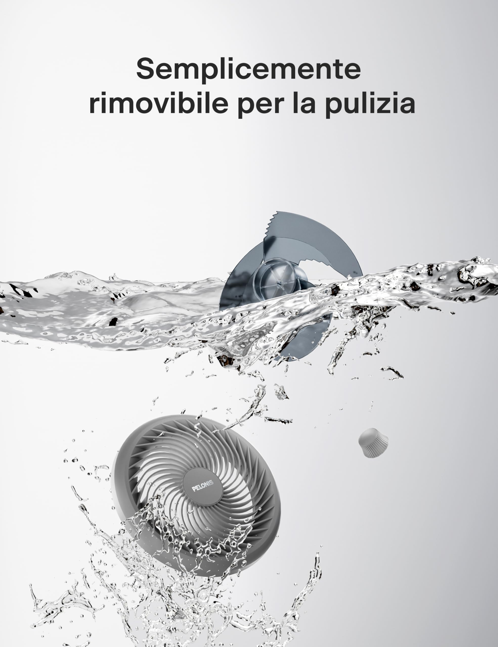 Pelonis Ventilatore Pedestale Silenzioso, 2-in-1 con Telecomando, Portata d'Aria 1500m³/h Altezza 110CM 3 Velocità Oscillazione Omni 135°+90°