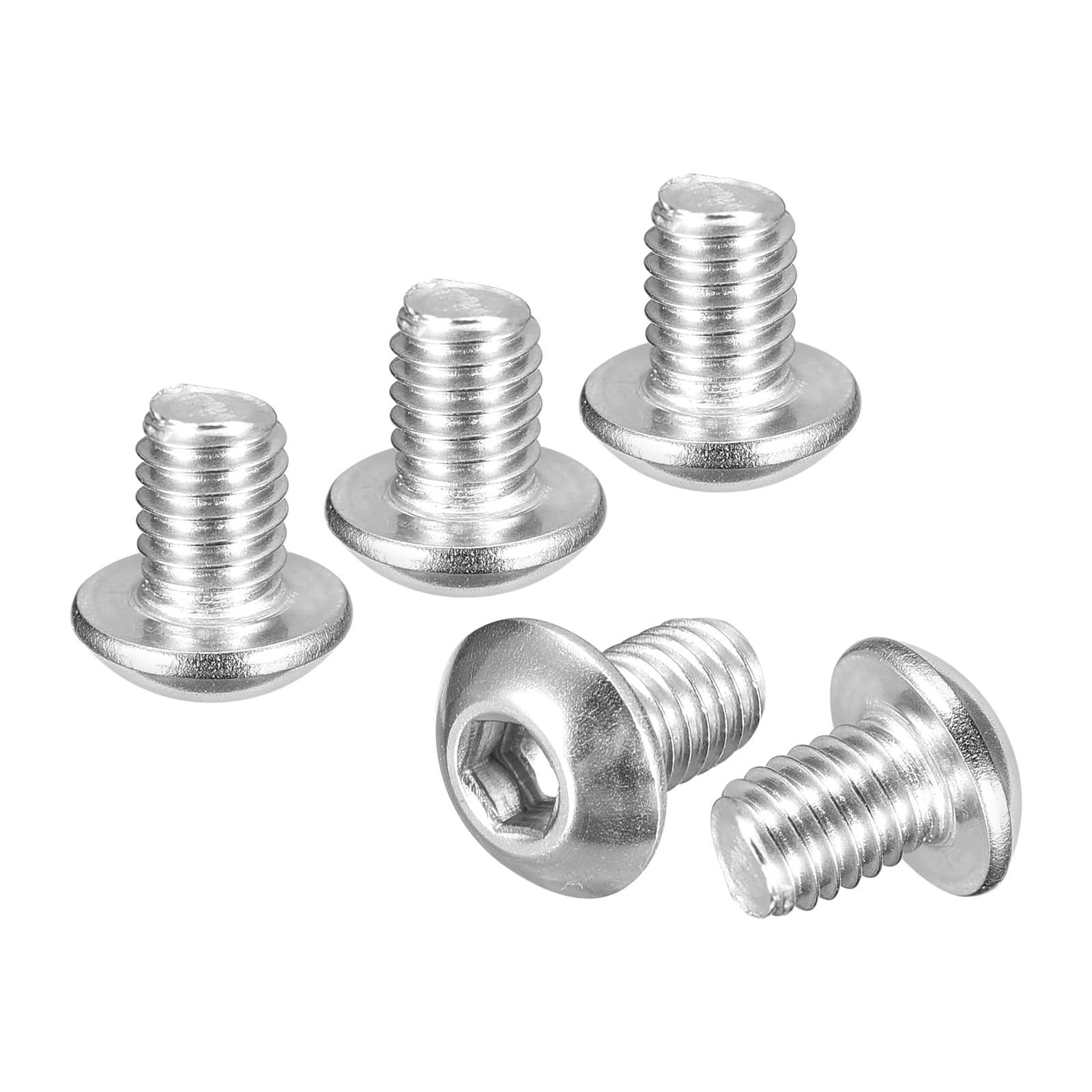 DTGN #10-32x1/4" Button Head Socket Cap Screws - 10Pack - Good for Road Bicycle, Mountain Bike, Auto, Motorcycle - 304 Stainless Steel Whitewashed - Hex Socket Drive Fasteners — image 1