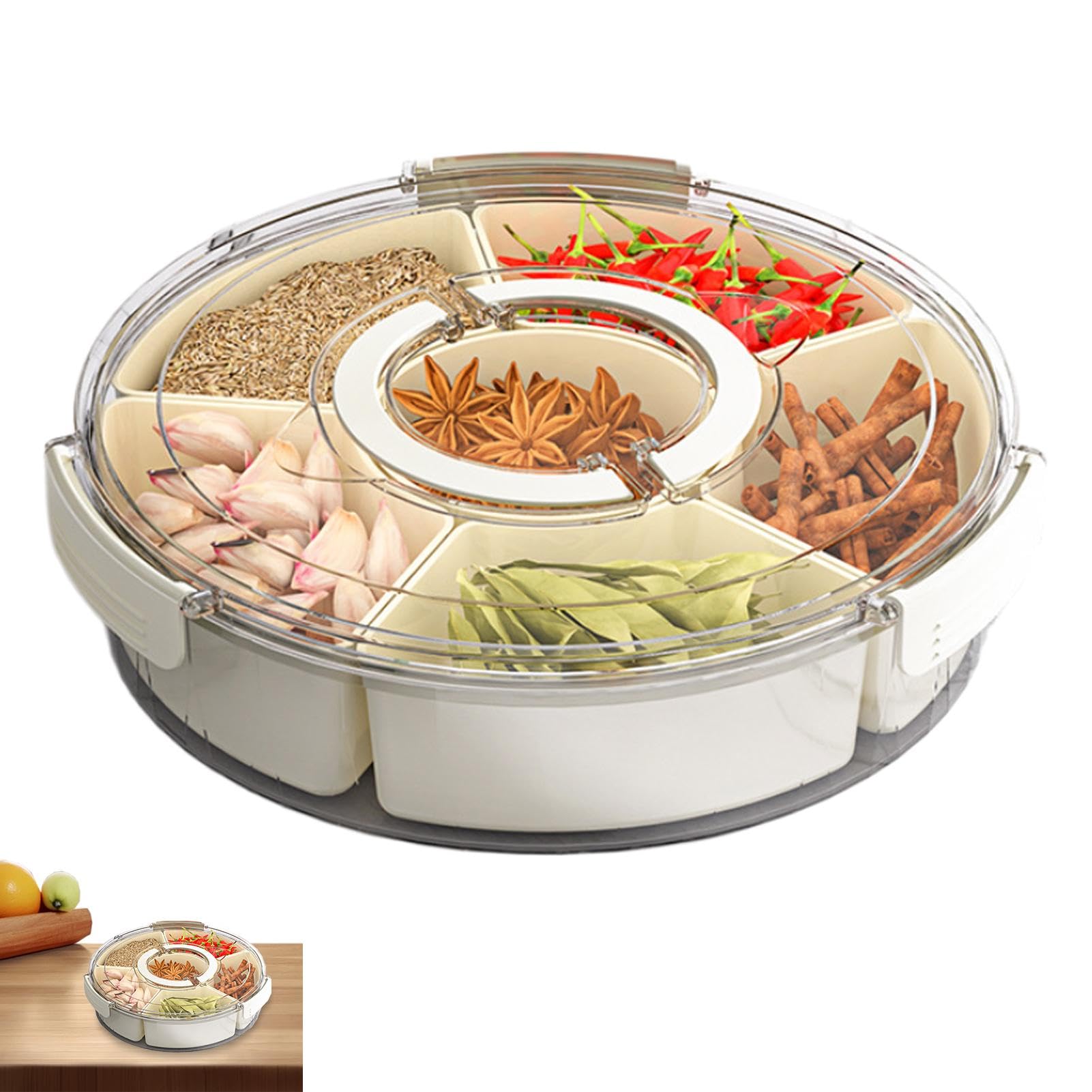Récipient alimentaire transparent avec plateau à goûter portable amovible