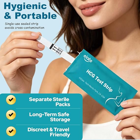 Elate Pregnancy Test Strips 20 Count, Early Detection HCG Test, High Sensitivity, 99.99% Accurate Results, Easy to Use Home Pregnancy Test