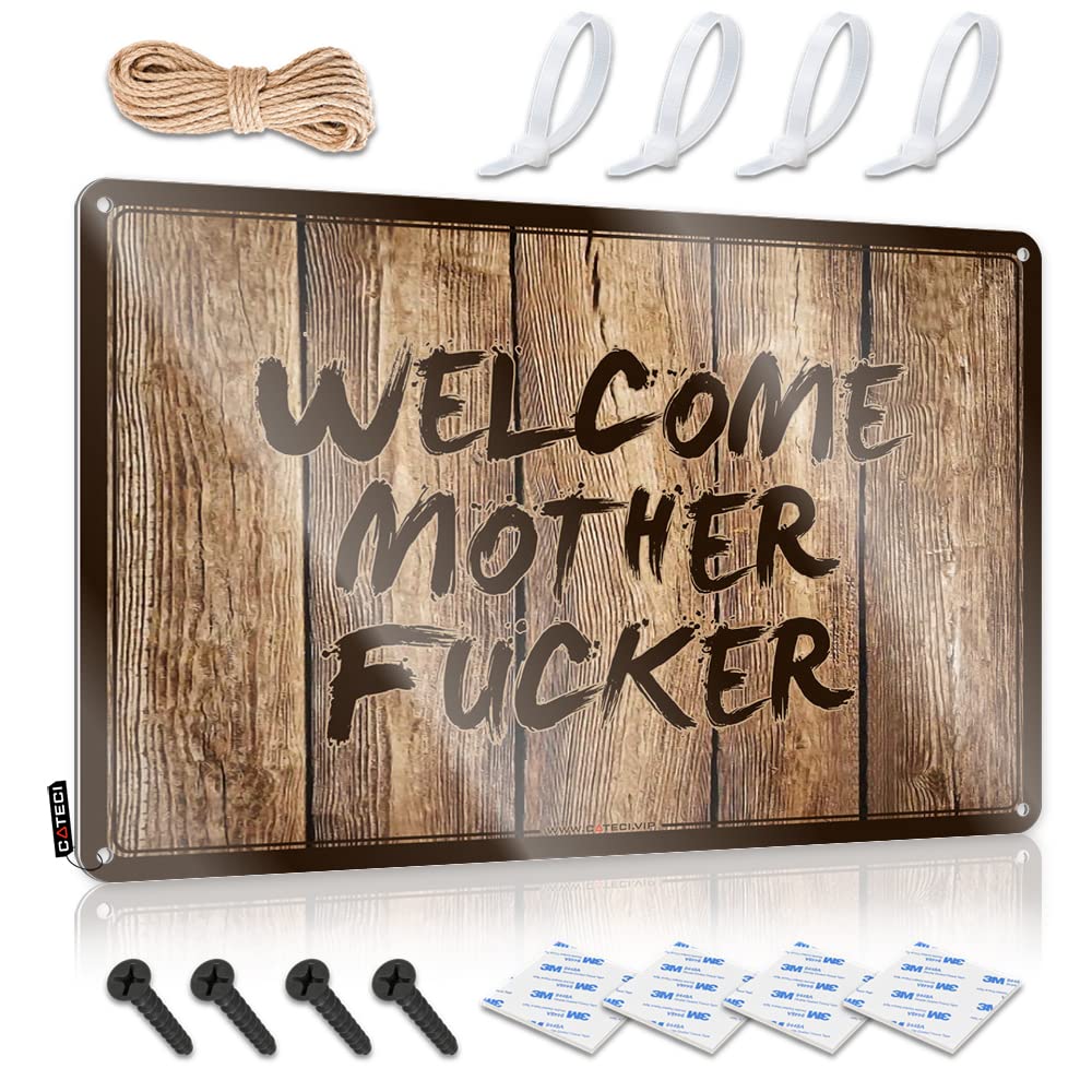 Statue Wall Art Rustic Best Man Gift | Welcome Mother Fucker Novelty Metal Wall Decor For Farmhouse Home(20X30CM)