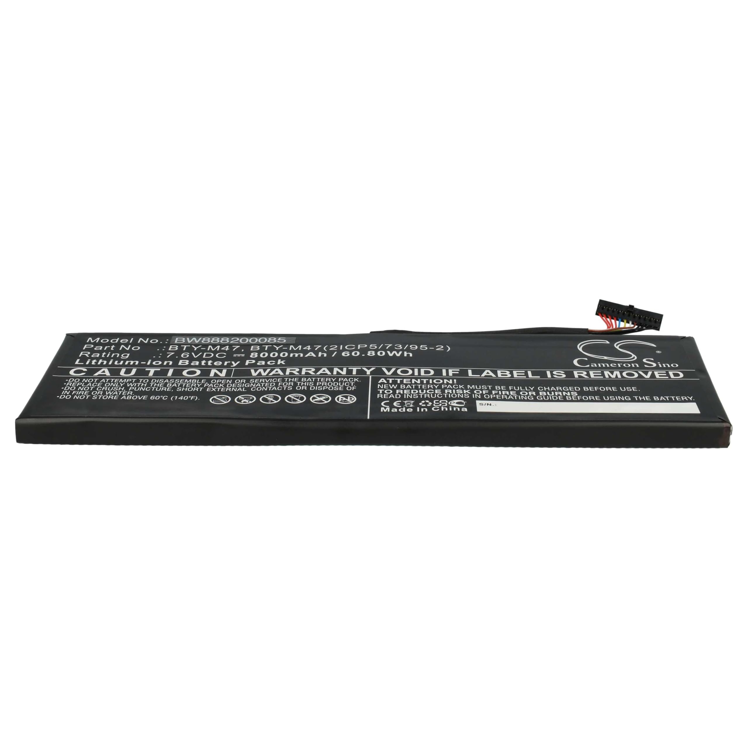 vhbw Batería reemplaza MSI BTY-M47 para Notebook (8000 mAh, 7,6 V, Li-Ion)