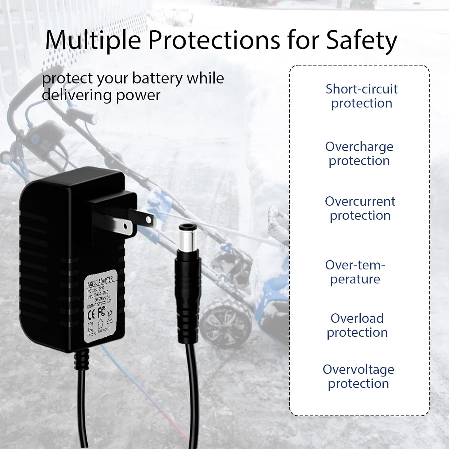 24V Quick Charger Fits for Snow Joe&Sun Joe 24V Lithium Lon Battery, Compatible with 24VCHRG-QC iON+Charger for iBAT24&24VBAT Series Batteries,iBAT24-XR,iBAT24-LT,24VBAT-XR,24VBAT-LT AC Adapter ﻿ - Image 7