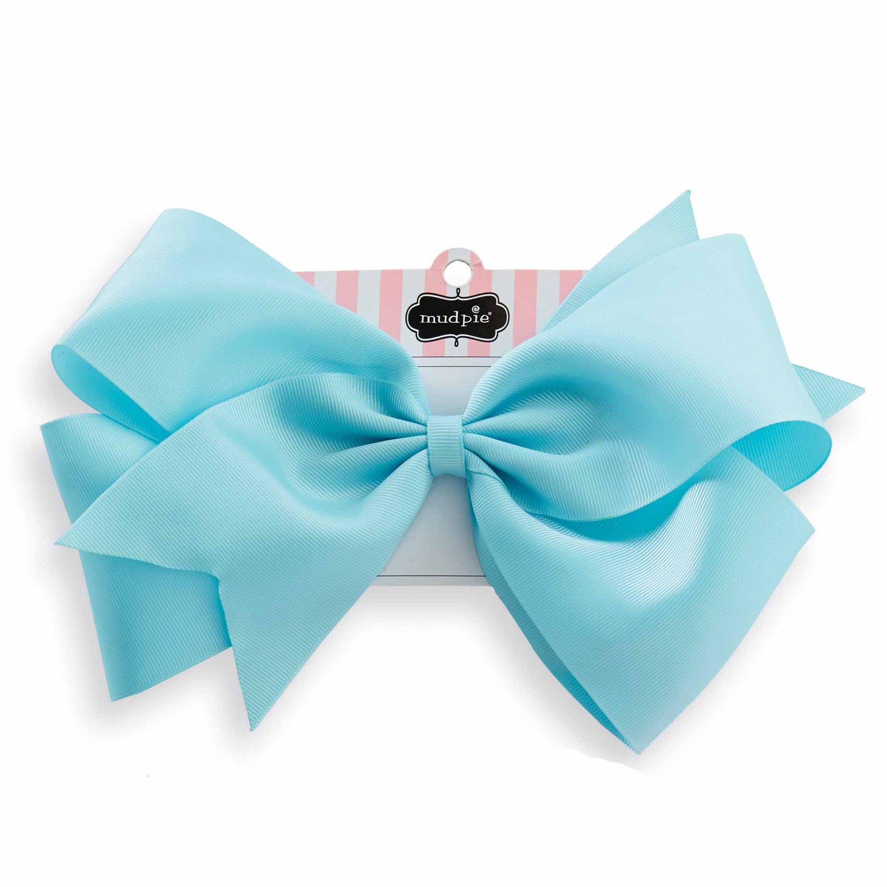 Mud Pie Girls' Baby-Newborn Oversized Ocean Blue Grossgrain Bow, One Size