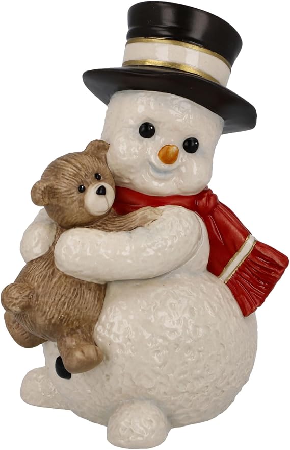 Goebel Snowman Figurine My Cuddly Friend, Made of Porcelain, Height 12 cm, 66-704-16-1