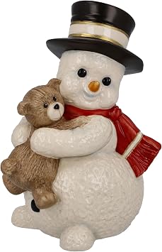 Goebel Snowman Figurine My Cuddly Friend, Made of Porcelain, Height 12 cm, 66-704-16-1