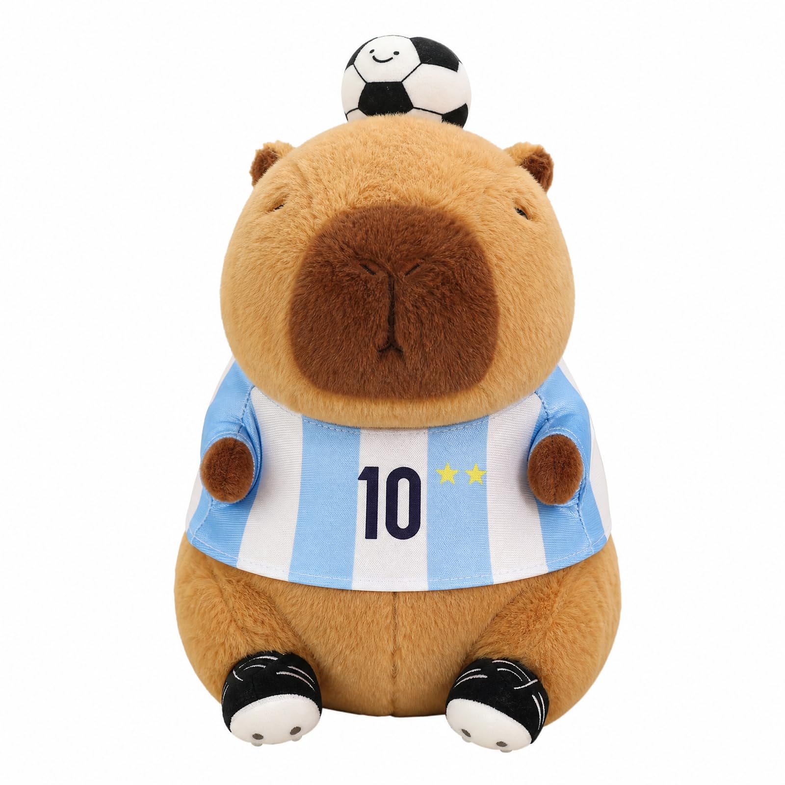 Satiskid 8 Inch Soccer Capybara Plush Toy, Football Player Stuffed Animal with Jersey, Cute Capybara Doll Gift for Kids & Football Fans