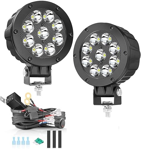 Luces redondas todoterreno de 5 pulgadas + kit de arnés de cableado