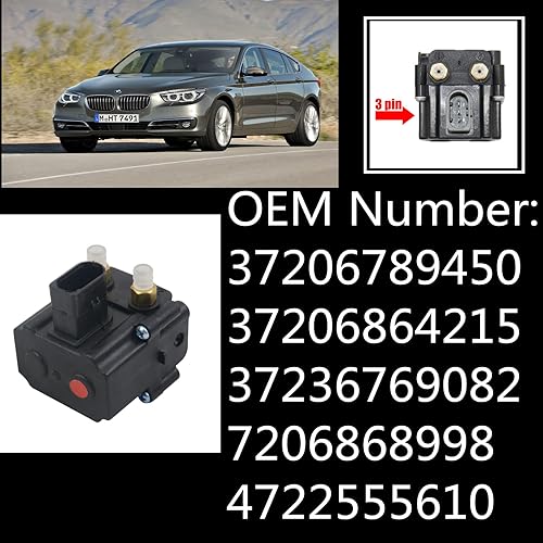 Miniatura 8 de Amortiguadores de aire trasero izquierdo y derecho con EDC 37126791675 + bomba de compresor de suspensión neumática 37206784137 repuesto para BMW