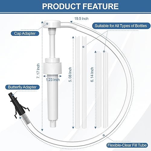 Miniatura 3 de Paquete de 2 bombas de fluido, bomba de fluido para botellas estándar de un cuarto de galón, 10 cc por carrera de bomba, bomba de fluido de