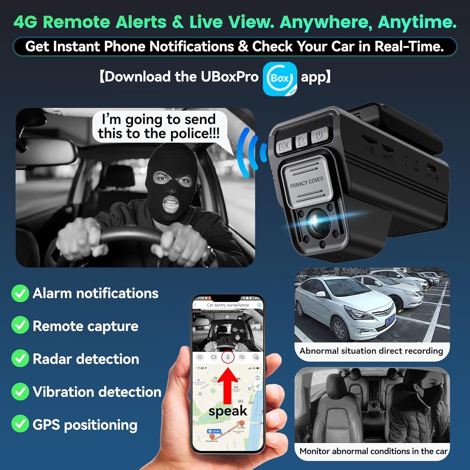 4G LTE Security Dash Cam for car image 4