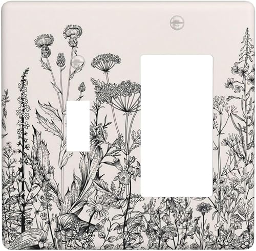 Miniatura 27 de Cubierta de Interruptor de Luz de Palanca de 1 Gang con Estampado de Bosque de Pinos Rústico Campestre, Cabaña Lodge Granero Bosque Forestal de