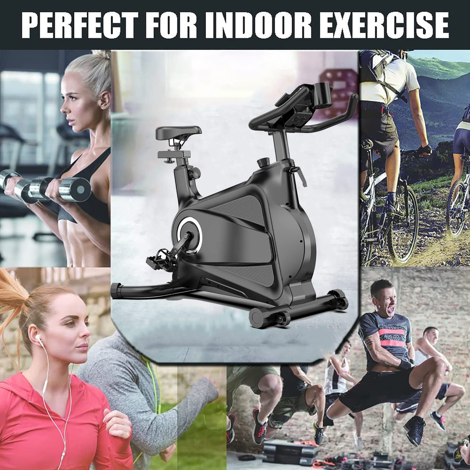Rower stacjonarny Rower treningowy z napędem pasowym, Rower treningowy z napędem pasowym, Cichy rower treningowy do ćwiczeń w pomieszczeniu, Rower treningowy do jazdy na rowerze stacjonarnym