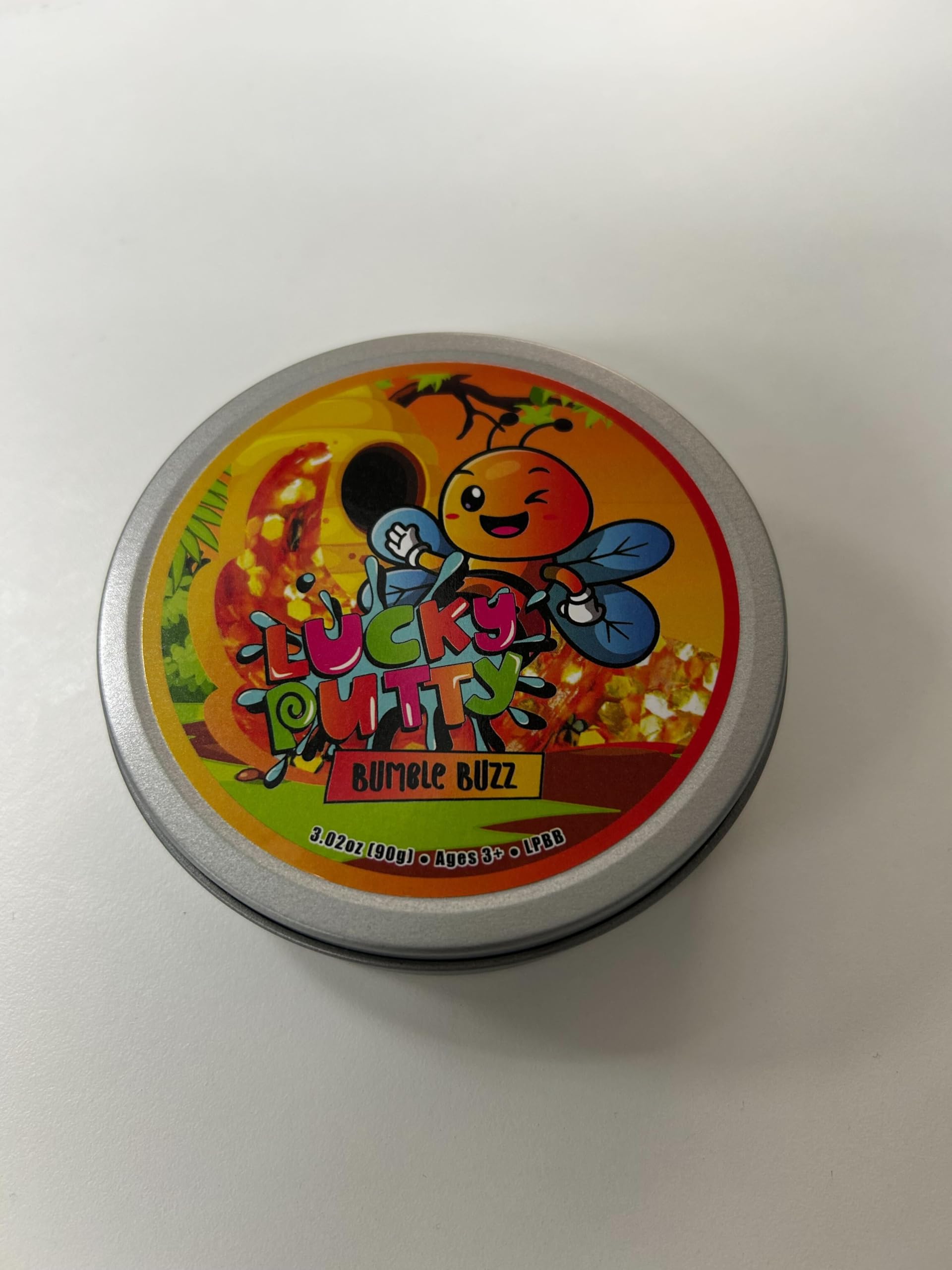 Lucky Putty Bumble Buzz Clear Putty, 3.2 oz, Golden Hexagon Glitter with Bee Pieces