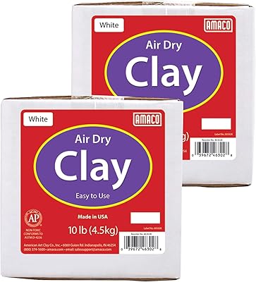 AMACO Air Dry Clay, White, 10 lbs. Per Box, 2 Boxes