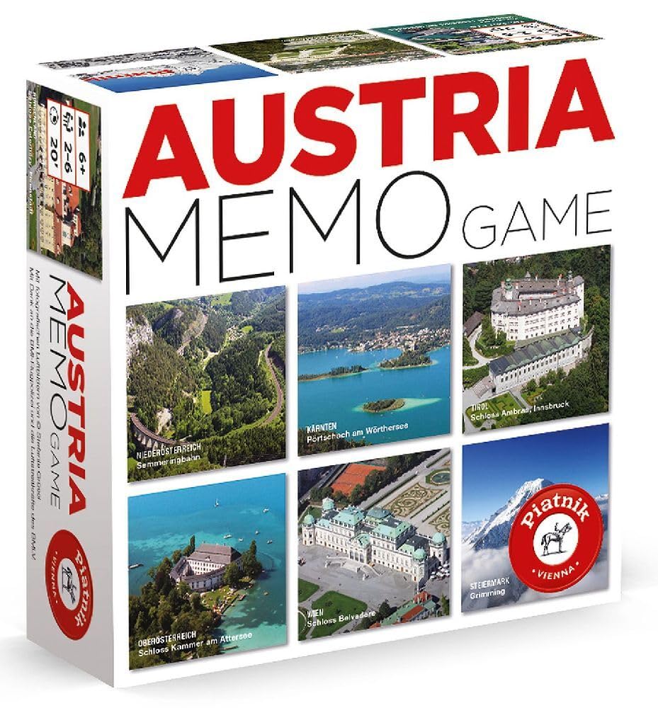 Piatnik 6677 Austria Memo Game with Beautiful Views and Brain Jogging