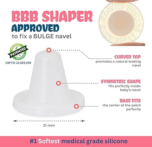 Miniatura 2 de Tapón patentado de alta calidad para el ombligo para bebé, tapón moldeador de ombligo de silicona ultra suave, reutilizable y tamaño perfecto para