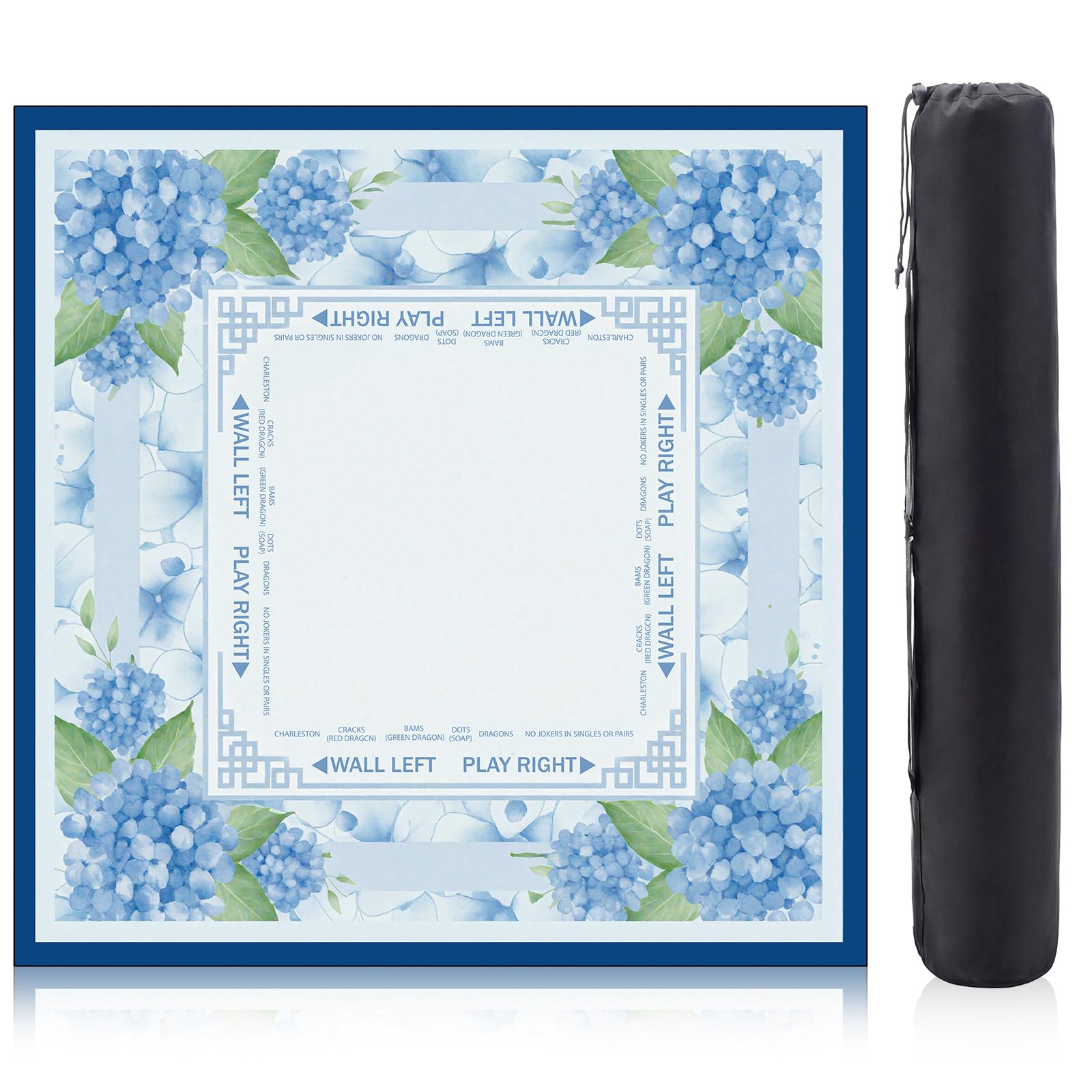 Photo 1 of **DIRT FROM TRANSPORT **CrystalSylara Flower Mahjong Mat with Rules 31.5" x 31.5" Non-Slip Noise Reduction Gaming Mat with Carrying Bag American Mahjong Table Cover for Poker Board Card Games Dominoes(Blue)
