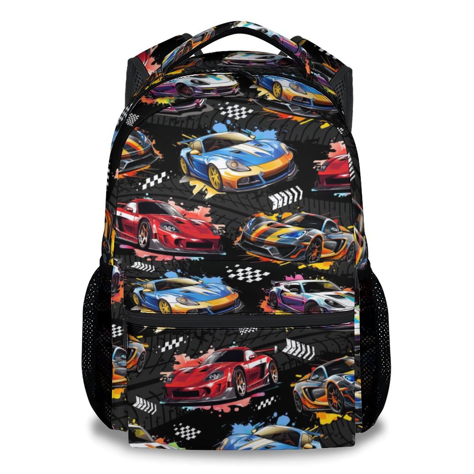 Boys Backpack - Racing Car Backpacks for Kids - Toddler Bookbag for Children - Lightweight School Bag for Kindergarten/Preschool/Elementary(17 Inch)