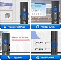 Vista 4 de Clicker de Presentación USB Tipo C 2 en 1 con Puntero Láser, Presentador Inalámbrico para Presentación de PowerPoint PPT Clicker, Control Remoto