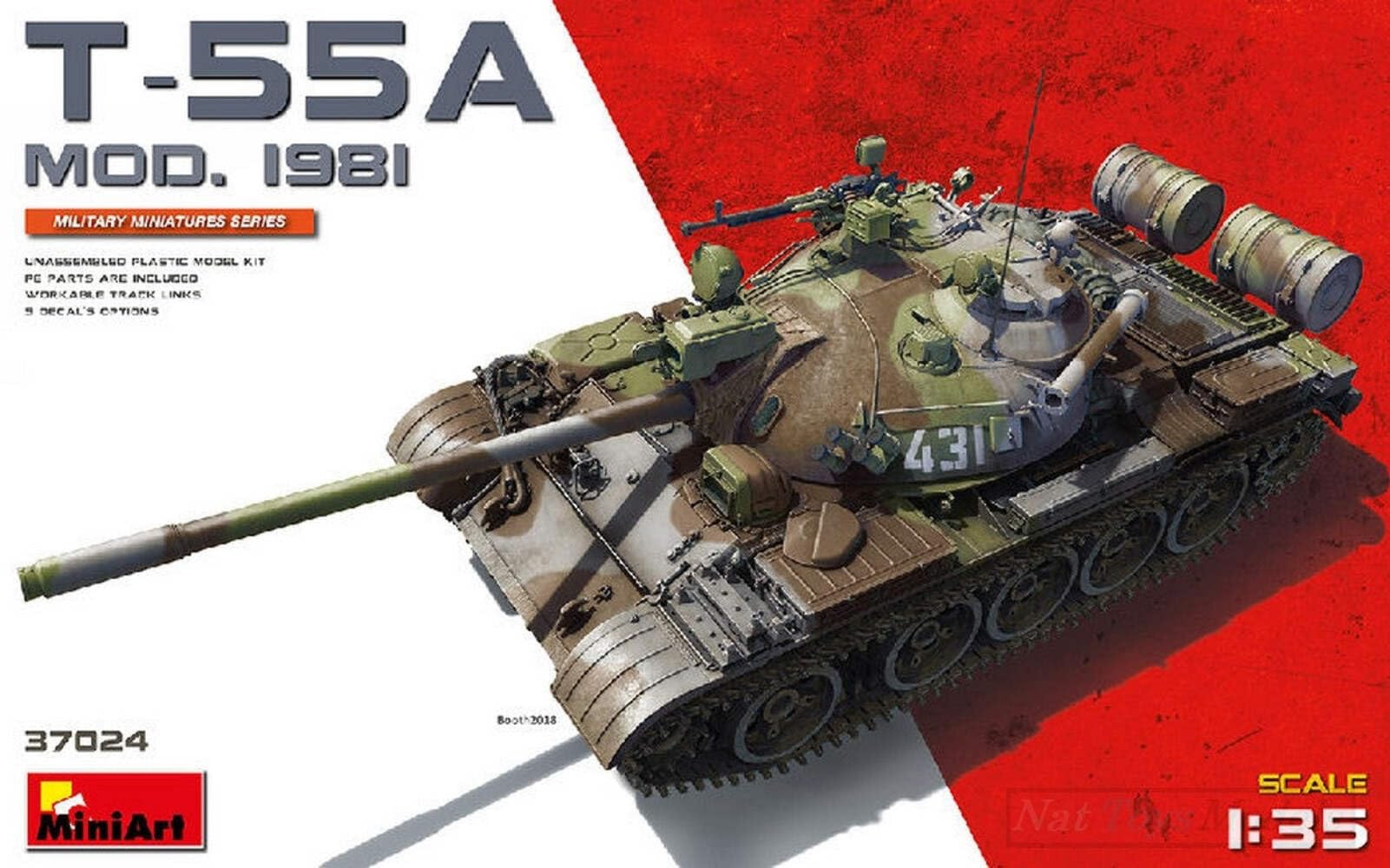 MiniArt Kit da Montare in Scala Compatibile con T-55A MOD.1981 Kit 1:35 MIN37024