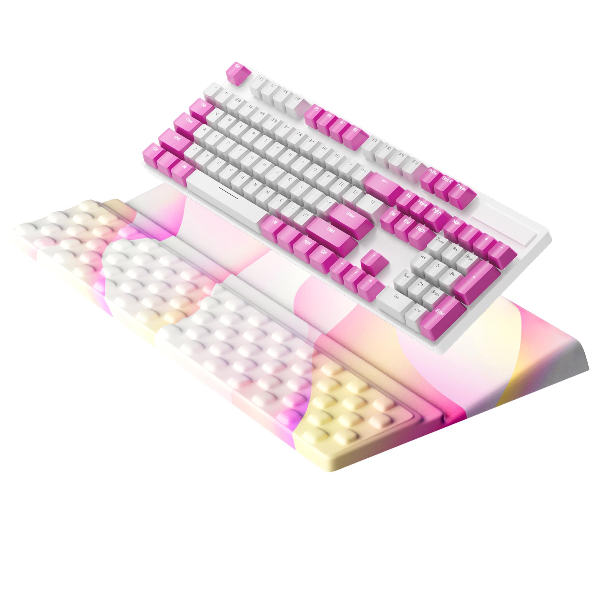 Ospelelf Keyboard Wrist Rest, Ergonomic Memory Foam Wrist Support for Typing & Gaming, Tilted Keyboard Pad, Aesthetic Desk Accessories for Office,