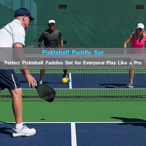 Miniatura 6 de Juego de palas de pickleball con superficie de fibra de vidrio, palas de pickleball con raquetas de bola de pepinillo para hombres y mujeres