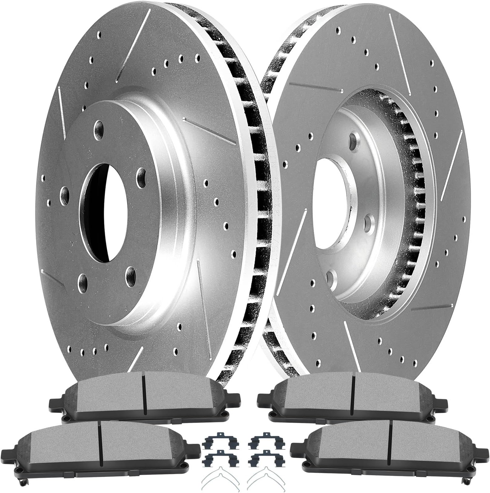SCITOO Front 11.41" Brake Pads and Rotors Kits Fit For Nissan Quest 2004 2005 2006 2007 2008 2009 2011 2012 2013 2014 2015 2016 2017