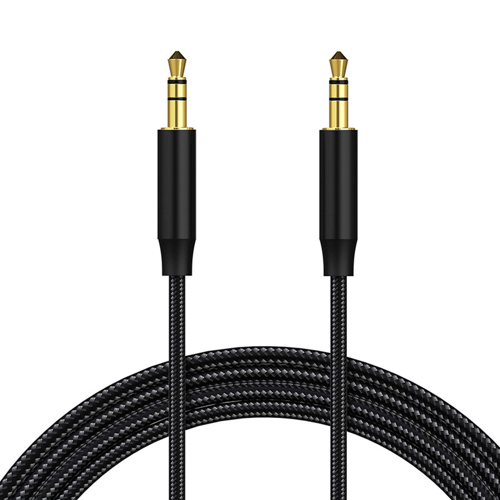 RpanleAux Cable 3.5mm, 3.3ft/1M Auxiliary Audio Cable Nylon Braided Stereo Jack for Headphones, Tablet, Home Stereos, Laptop and More – Black