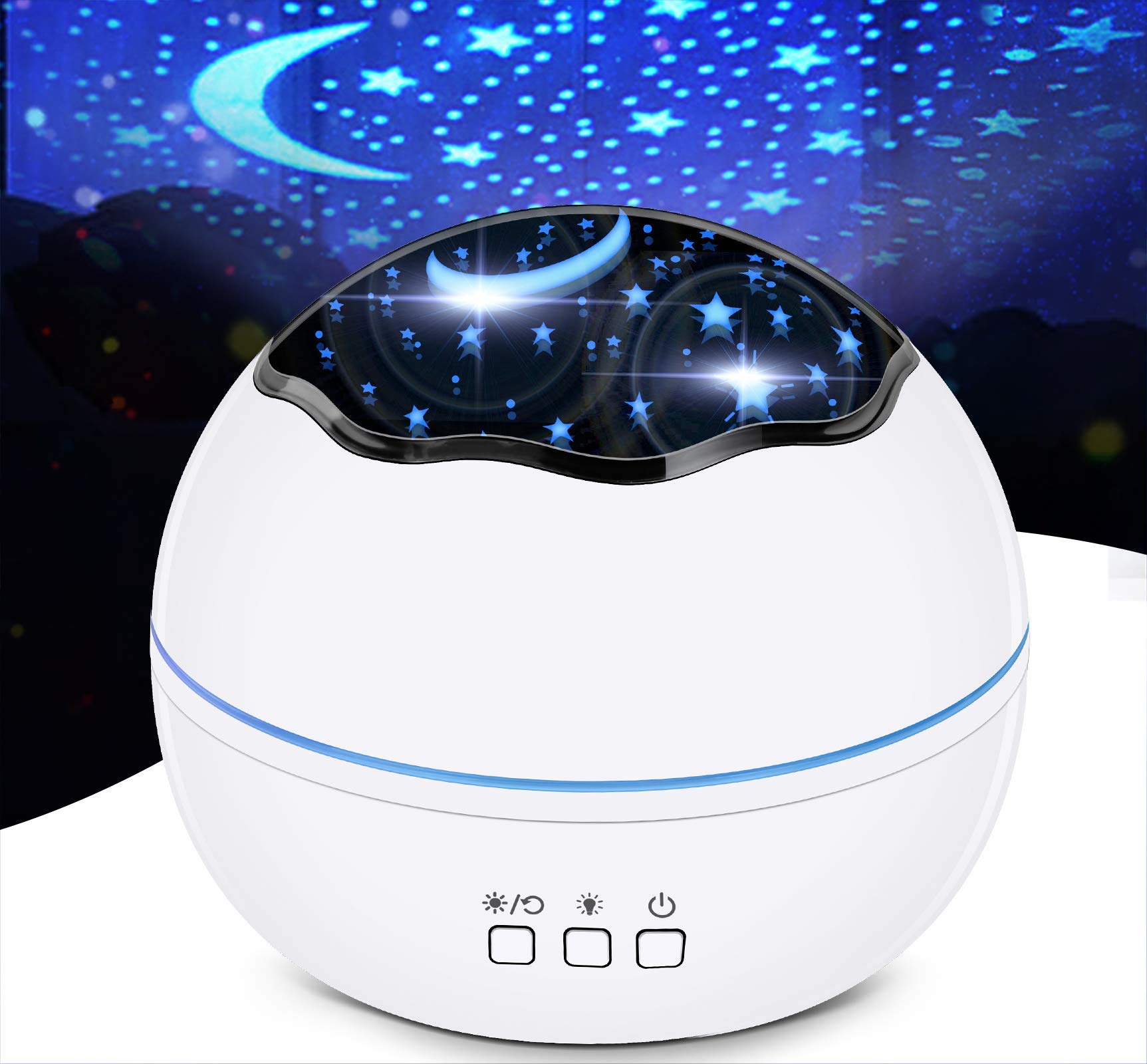 Night Light, Star Projector, Lights for Room, LED Light Projector for Bedroom, Bedside Lamp, 8 Lighting Modes, Adjustable Brightness, 360° Rotation, Suitable for Living Room, Party,Room