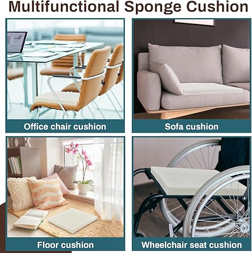 Miniatura 6 de Frienda 6 Pack Upholstery Foam High Density Foam White Cushion Foam Square Couch Chair Padding Seat Cushion Replacement or Commercial Use Stuffing