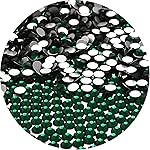 NCB 2000pcs Flatback Round Glass Nail Art Rhinestones Crystal for DIY Making Accessories Shoes, Clothes, Face Art, Bags, Manicure (Emerald, SS8 2000pcs)