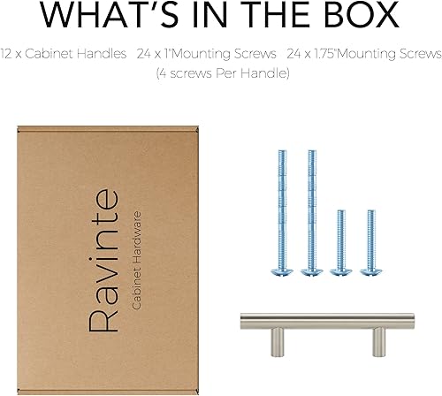 Miniatura 113 de Ravinte - 30 manijas de acero inoxidable para armario de cocina, 5 pulgadas de largo, agujero de 3 pulgadas, rosado