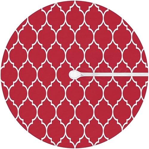 Miniatura 6 de Mantel redondo con agujero para sombrilla y cremallera, patrón marroquí, para exteriores, elástico, ajustable, de 45 a 56 pulgadas, a prueba de