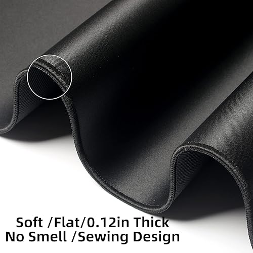 Miniatura 3 de Alfombrilla de mouse grande de 36 x 17 pulgadas, impermeable y antideslizante para teclado de computadora, negro, XL