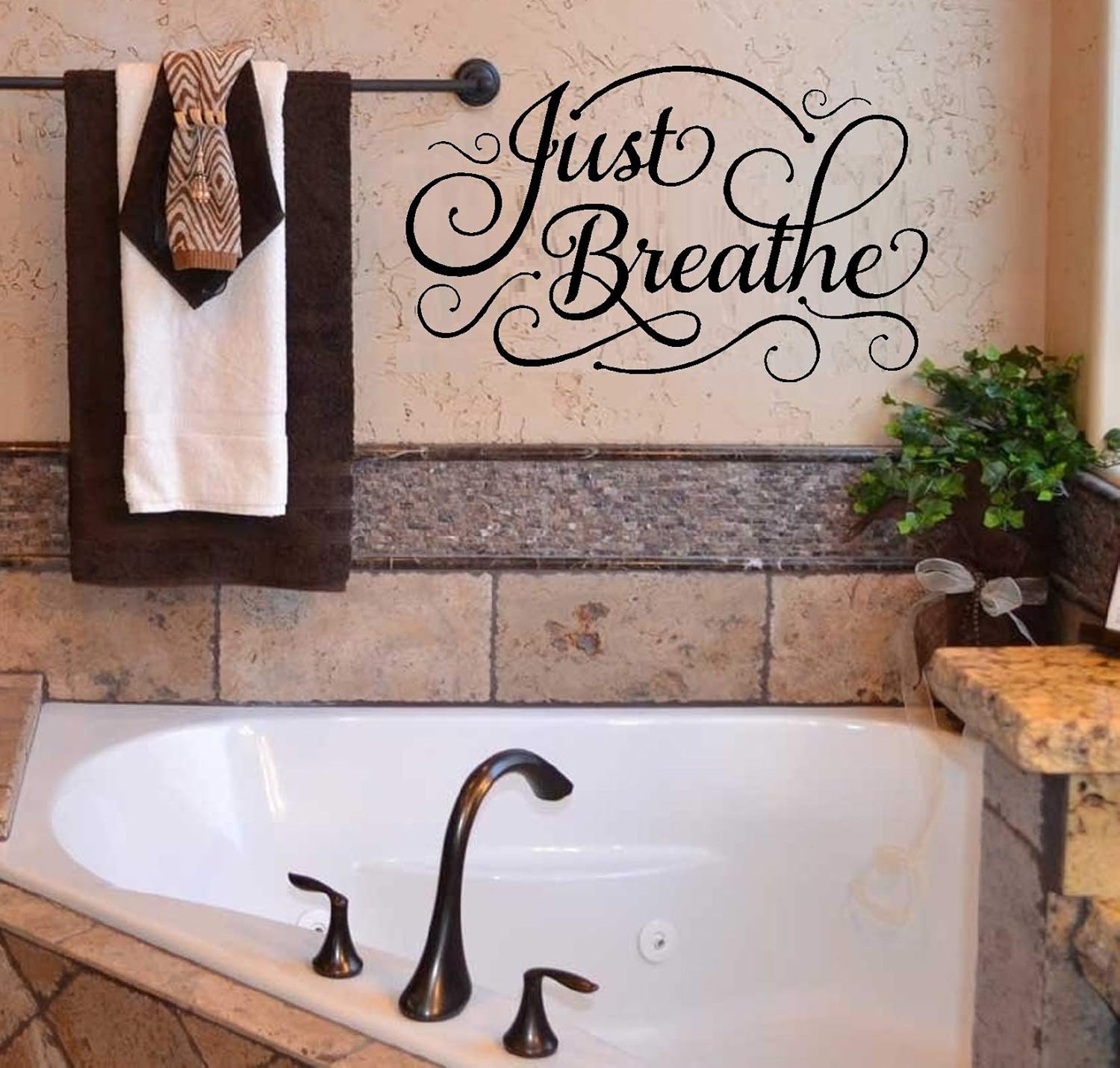 Just Breathe #6 ~ Wall or Window Decal 13 x 21 (Black)