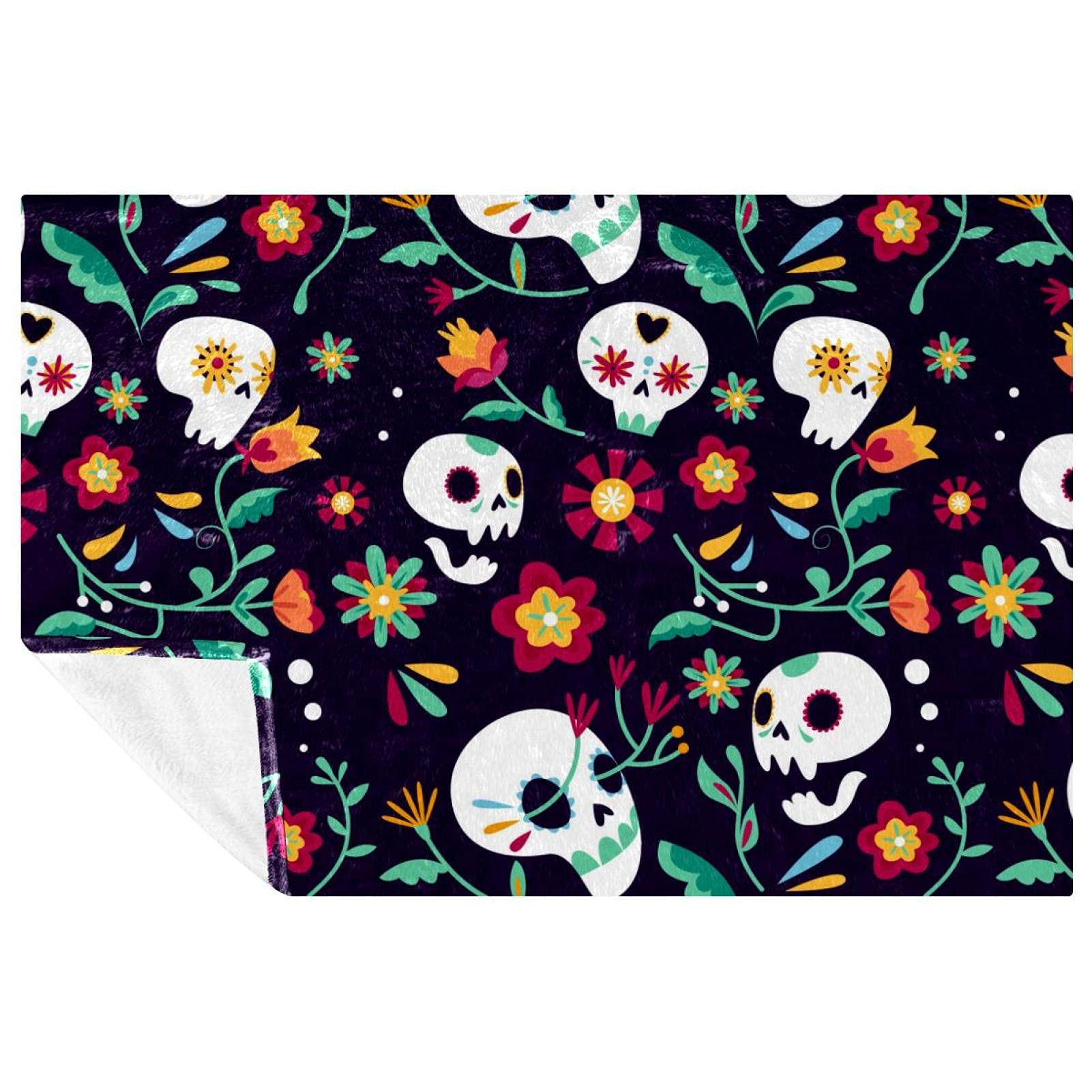 Couverture douce et chaude à motifs floraux pour lit et canapé de 150x100 cm