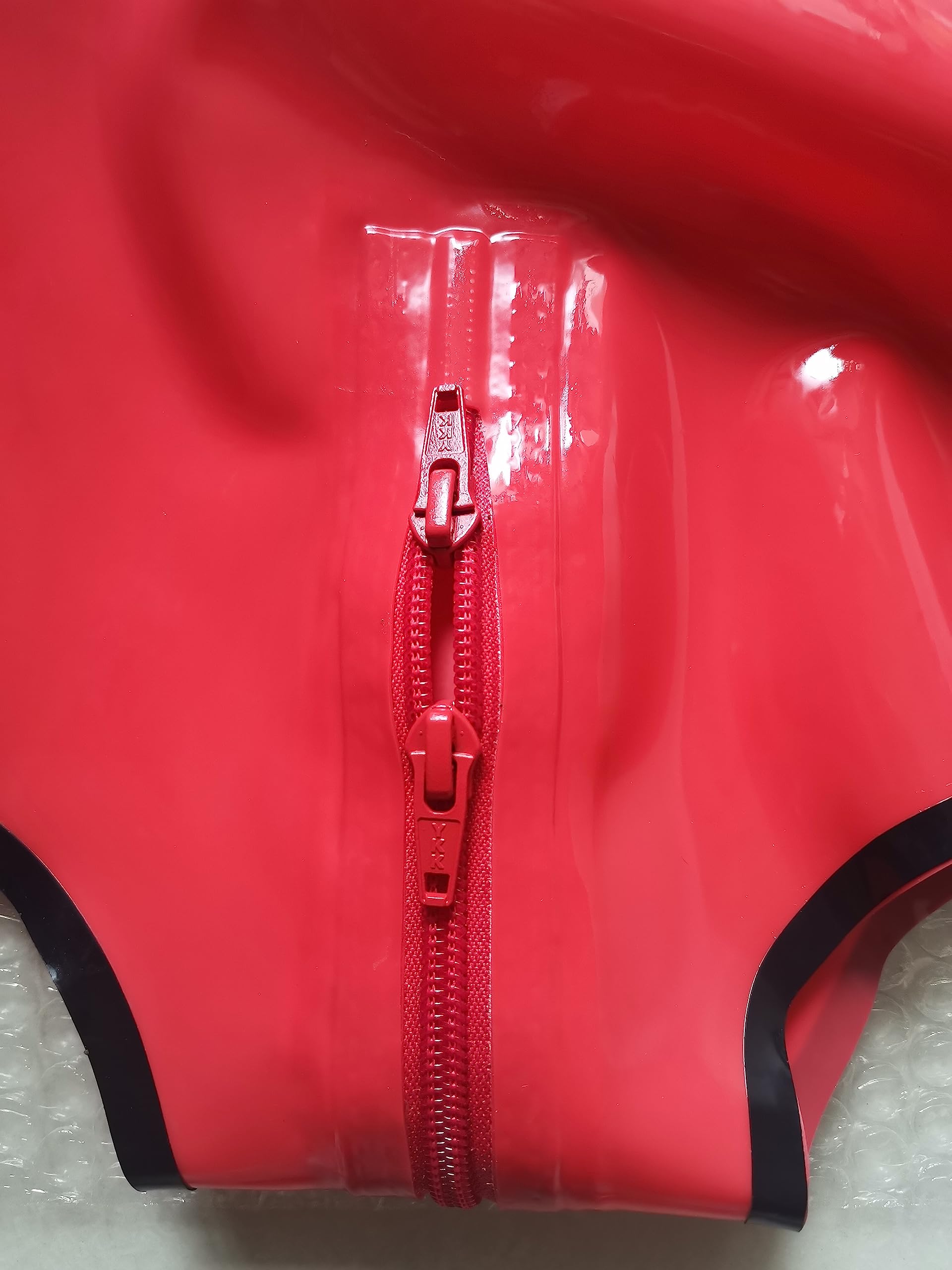 MFMYEE SM Bondage Höschen -Latex Damen Slips Schritt Reißverschluss Gespleißte Farbe Shorts Club Wear Gummihose