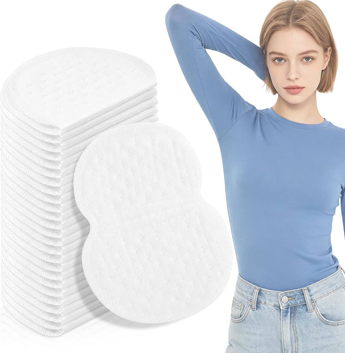 100 almohadillas para el sudor de las axilas, almohadillas para el sudor de las axilas, almohadillas para el sudor de las axilas para mujeres, almohadillas para el sudor para las axilas, almohadillas desechables para las axilas para mujeres sudorosas